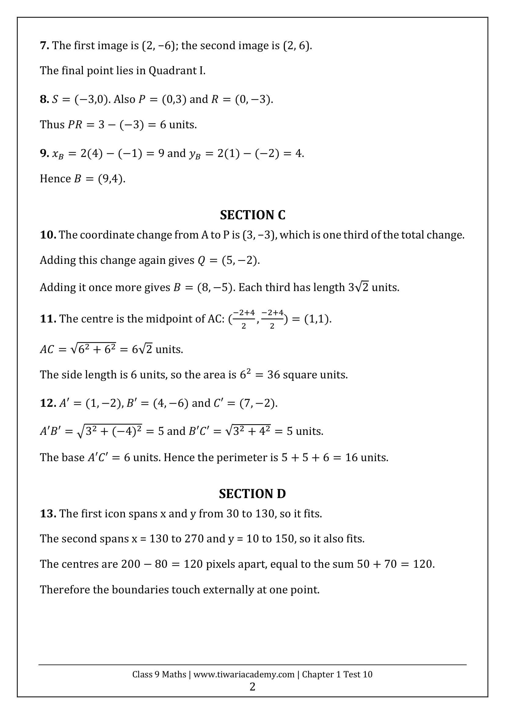 Class 9 Maths Ganita Manjari Chapter 1 Test 10 Answer Page 2