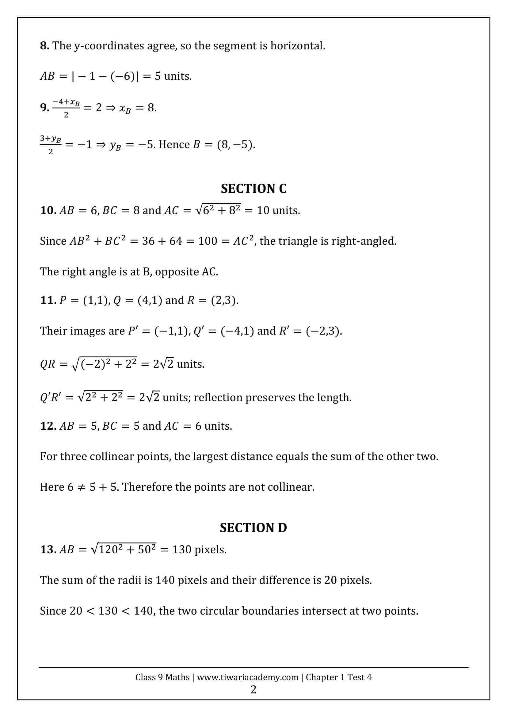 Class 9 Maths Ganita Manjari Chapter 1 Test 4 Answer Page 2