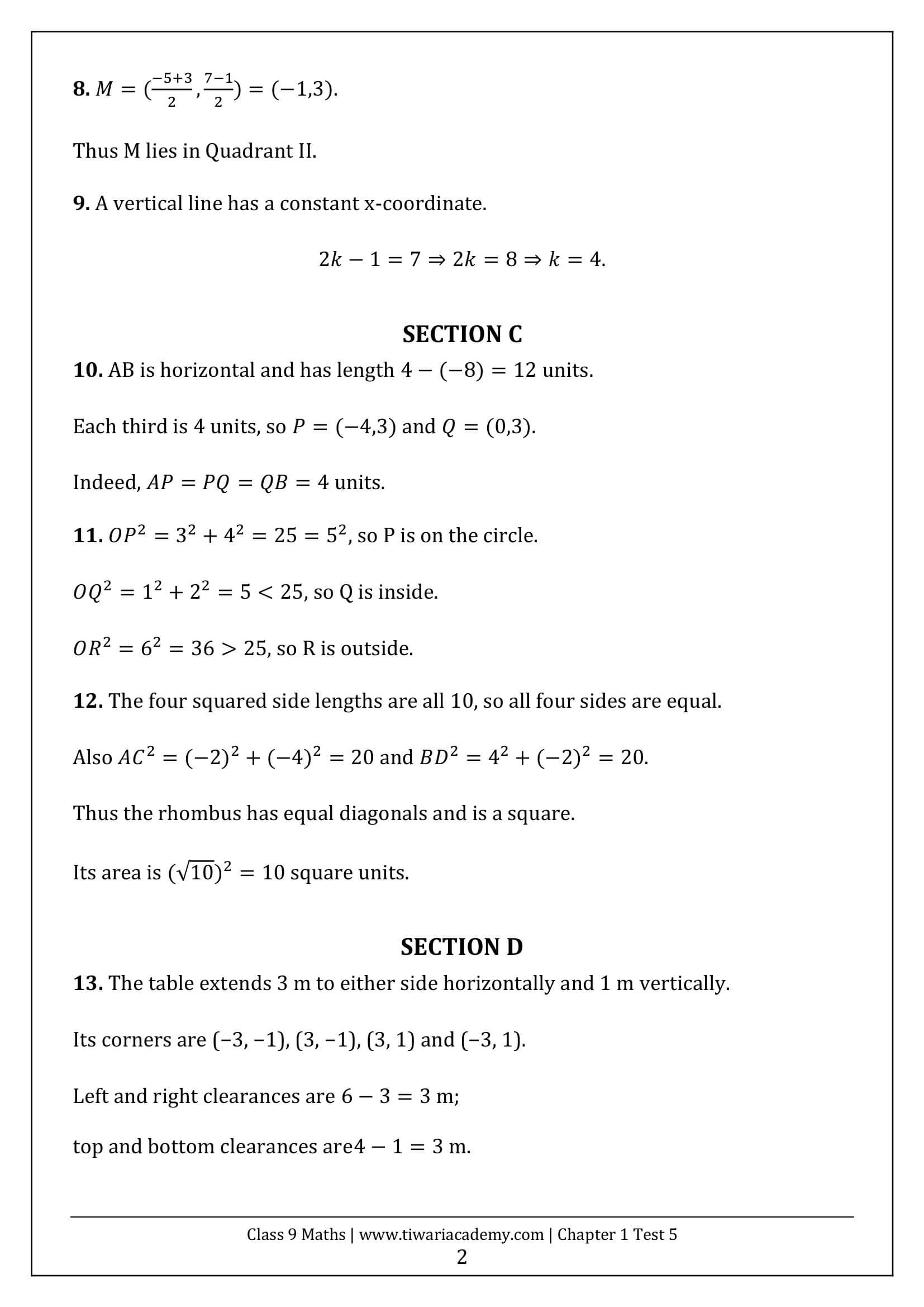 Class 9 Maths Ganita Manjari Chapter 1 Test 5 Answer Page 2