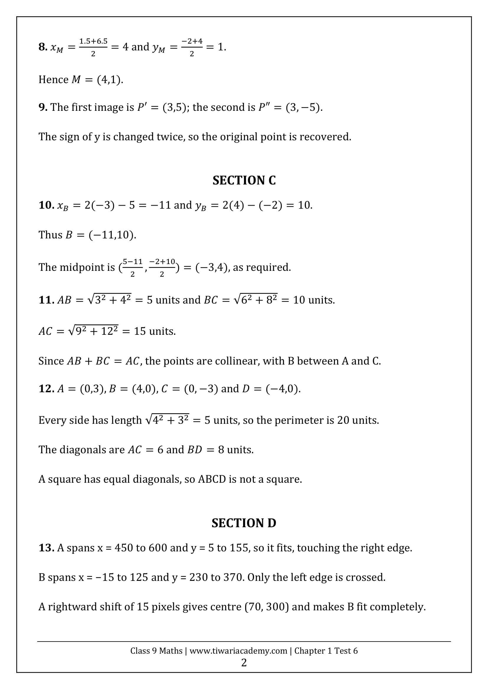 Class 9 Maths Ganita Manjari Chapter 1 Test 6 Answer Page 2