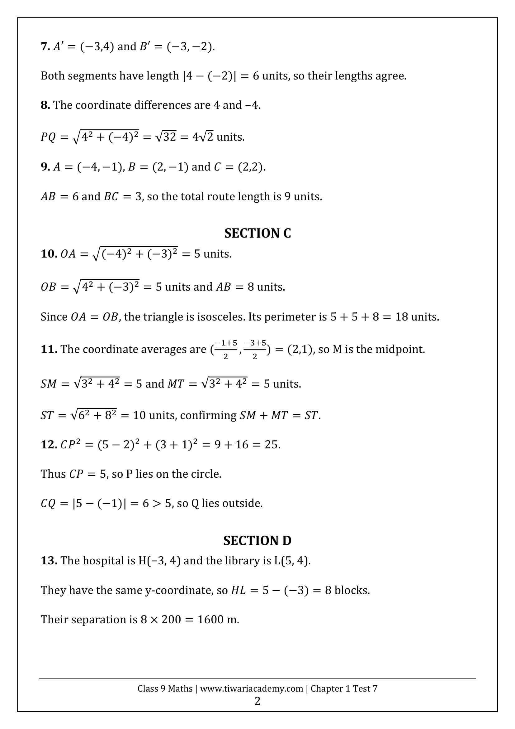 Class 9 Maths Ganita Manjari Chapter 1 Test 7 Answer Page 2
