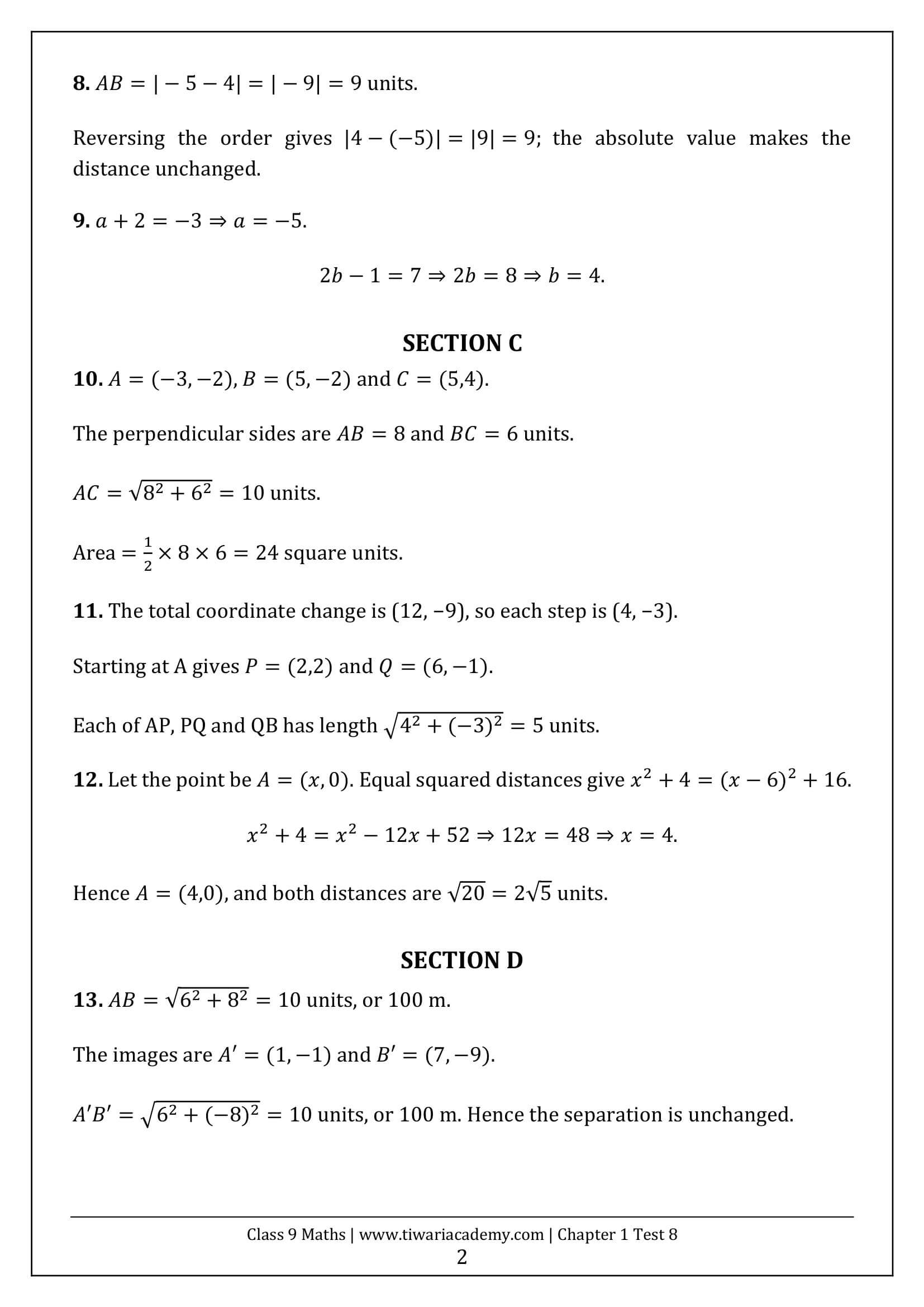 Class 9 Maths Ganita Manjari Chapter 1 Test 8 Answer Page 2