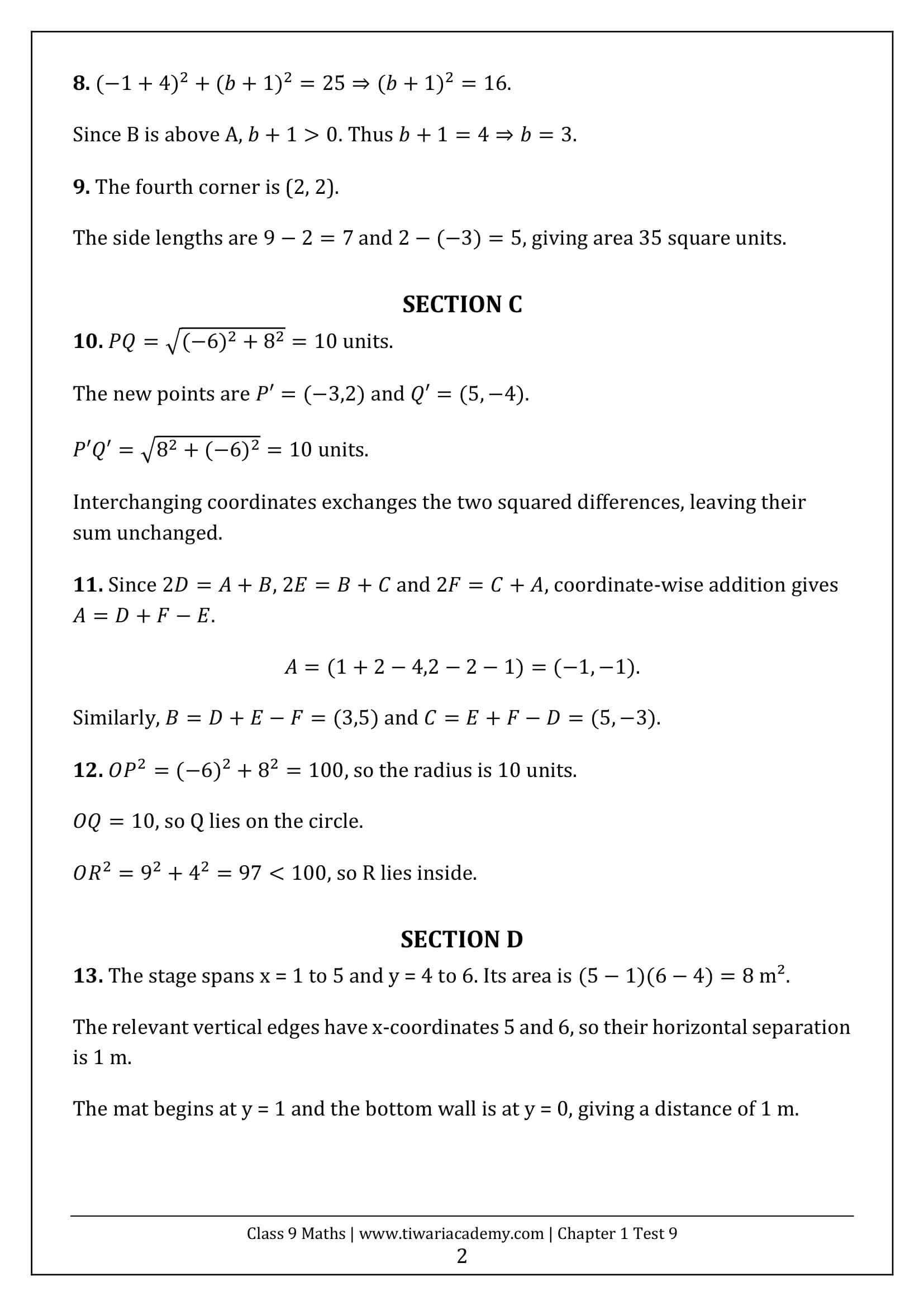 Class 9 Maths Ganita Manjari Chapter 1 Test 9 Answer Page 2