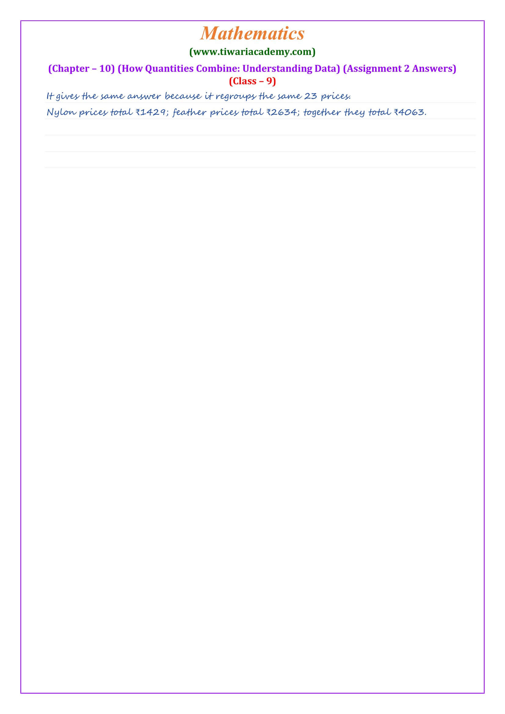 Ganita Manjari Chapter 10 Assignment 2 Answers Page 8