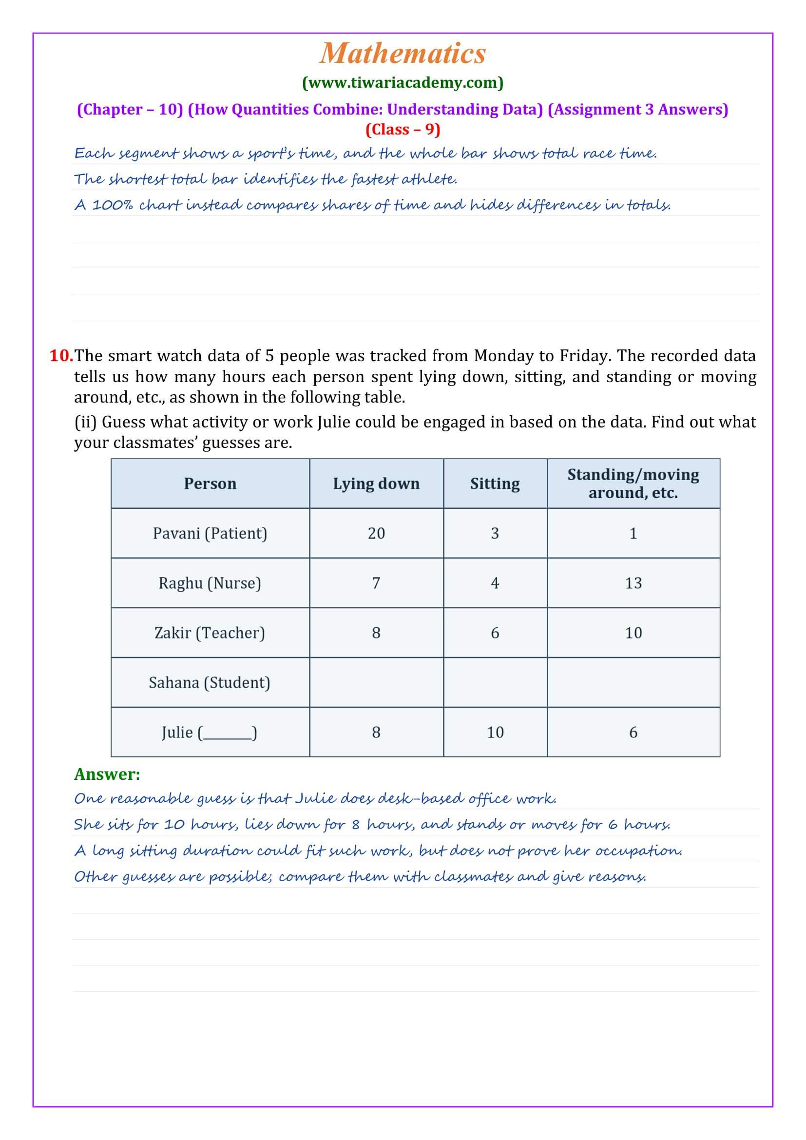 Ganita Manjari Chapter 10 Assignment 3 Answers Page 4