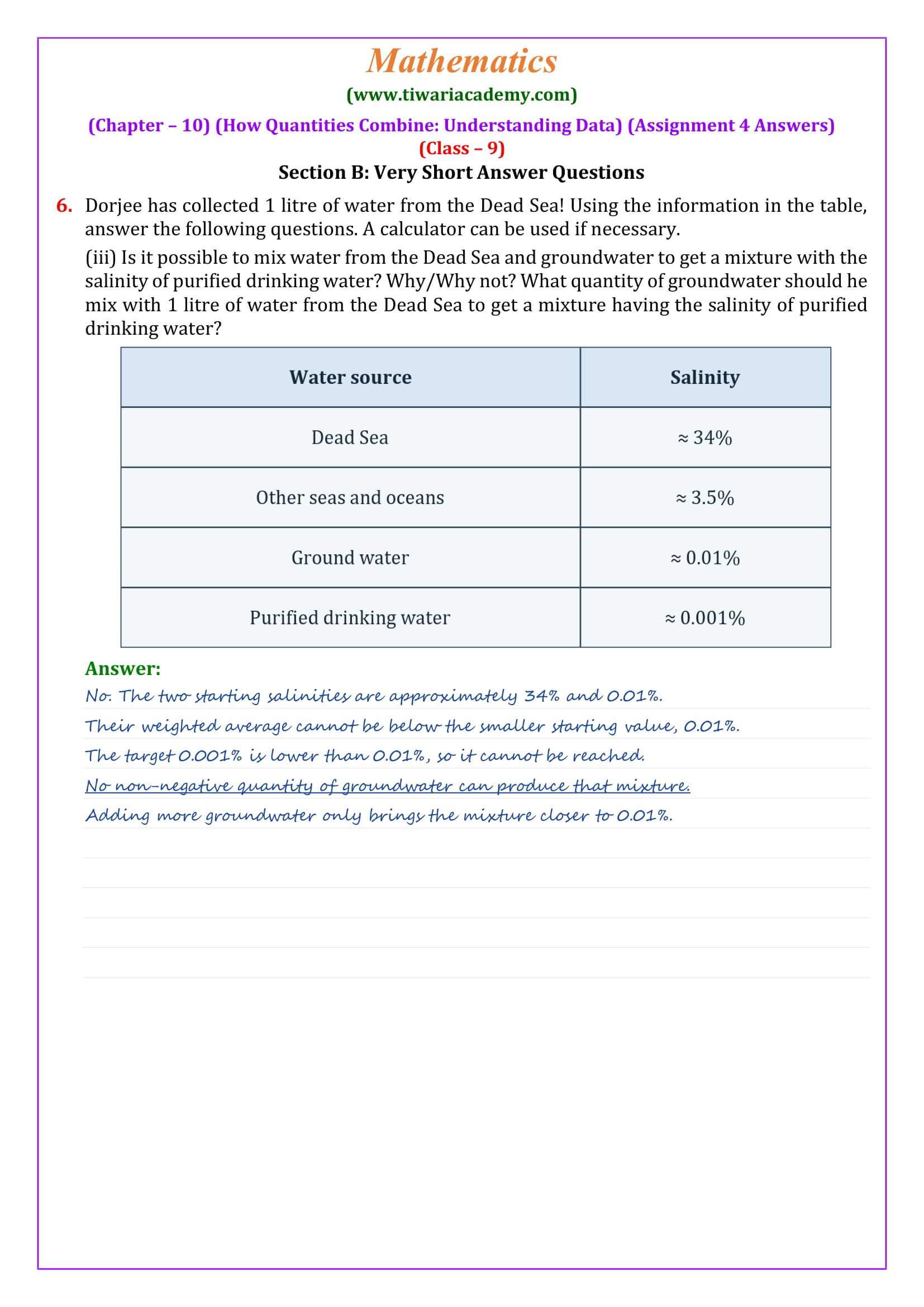 Ganita Manjari Chapter 10 Assignment 4 Answers Page 3