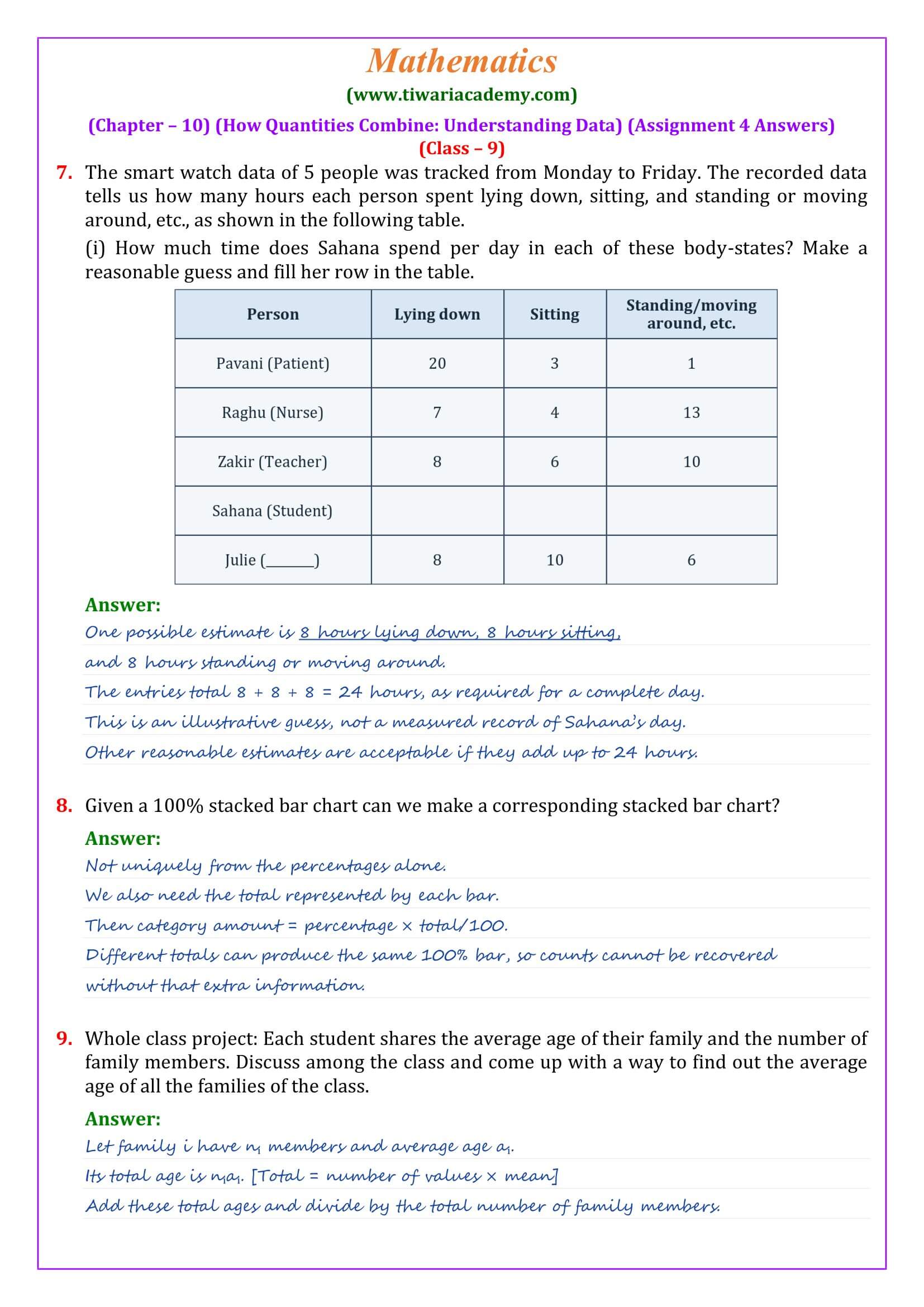 Ganita Manjari Chapter 10 Assignment 4 Answers Page 4