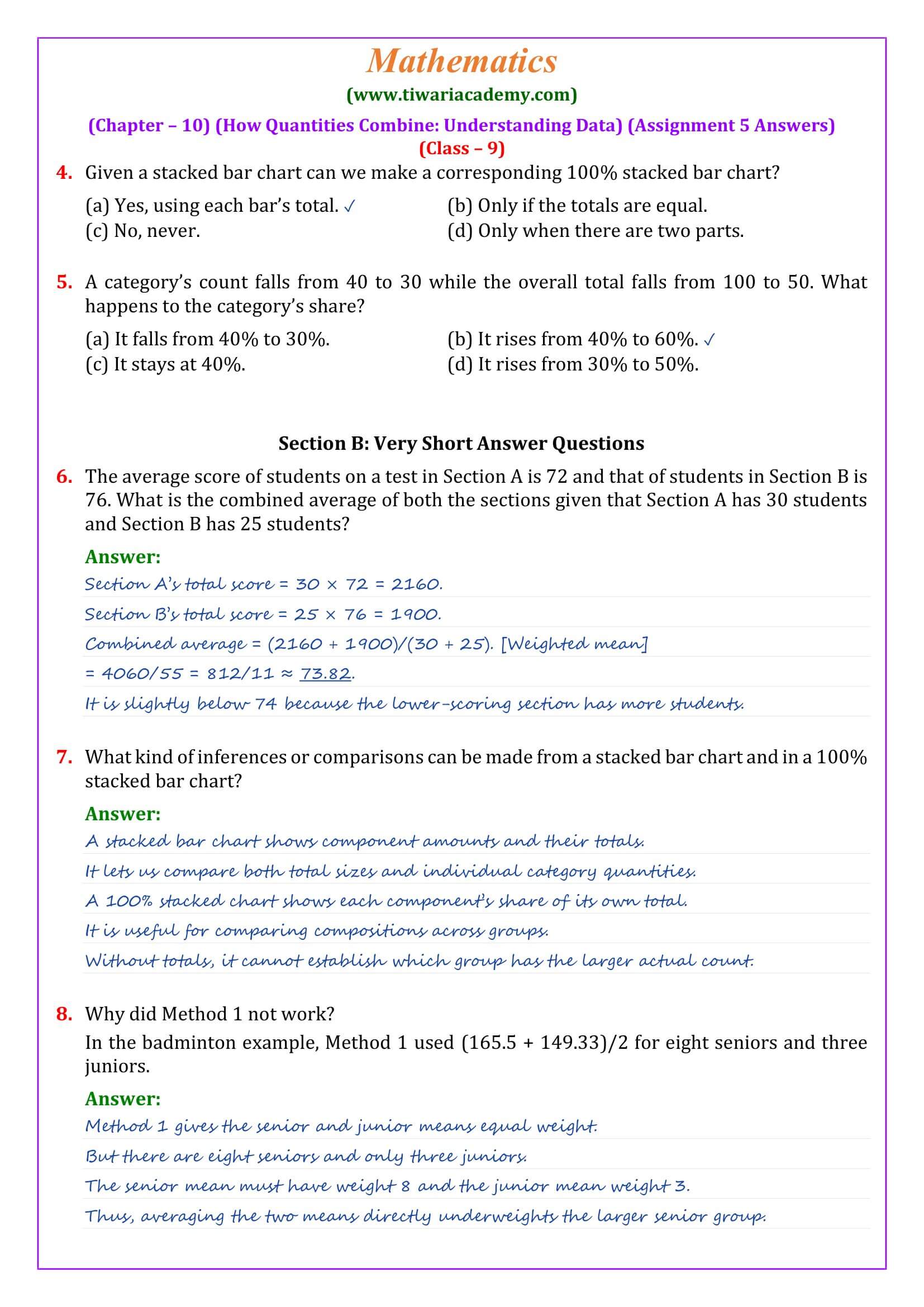 Ganita Manjari Chapter 10 Assignment 5 Answers Page 2