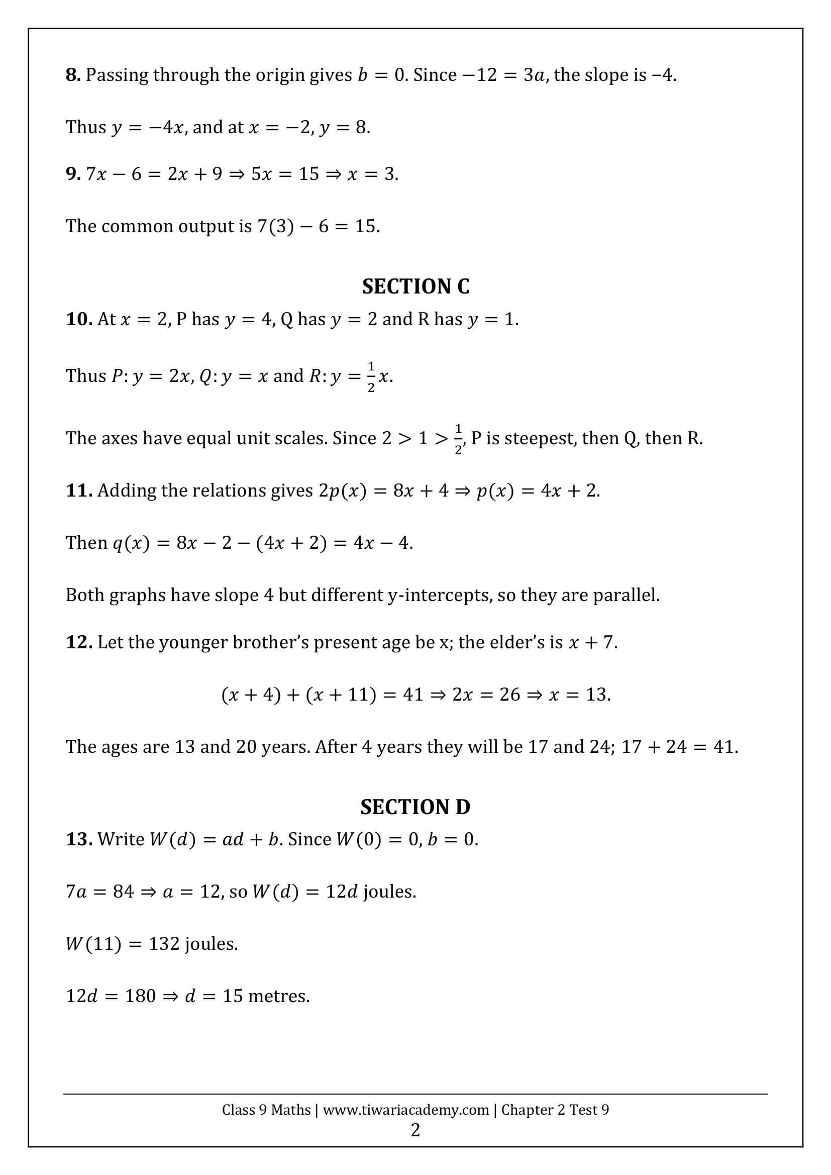 Class 9 Maths Ganita Manjari Chapter 2 Test 9 Answer Page 2