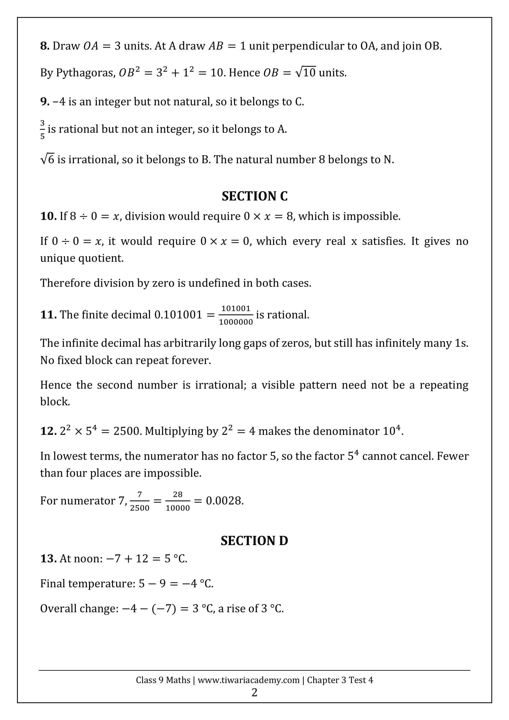 Class 9 Maths Ganita Manjari Chapter 3 Test 4 Answer Page 2