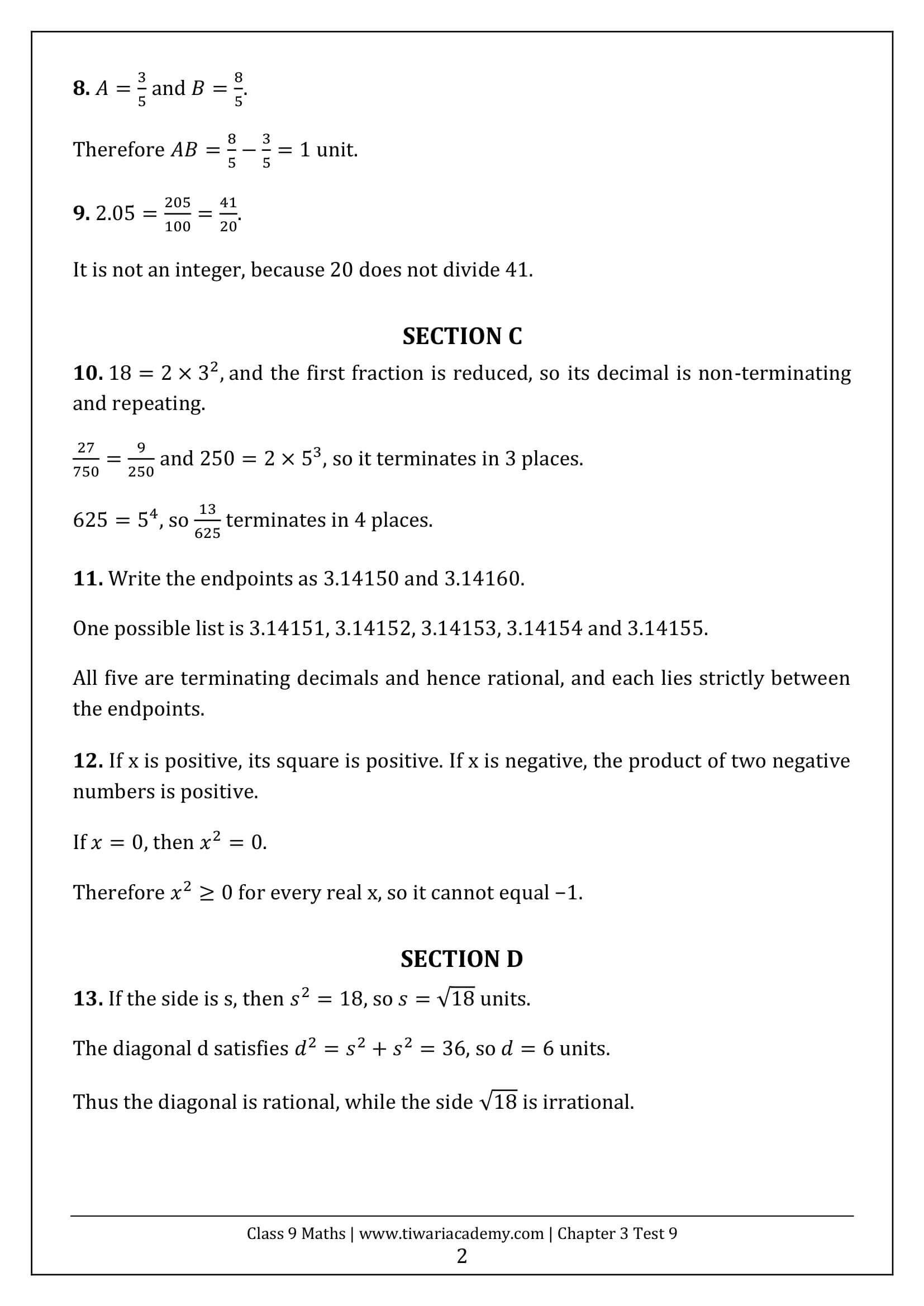 Class 9 Maths Ganita Manjari Chapter 3 Test 9 Answer Page 2