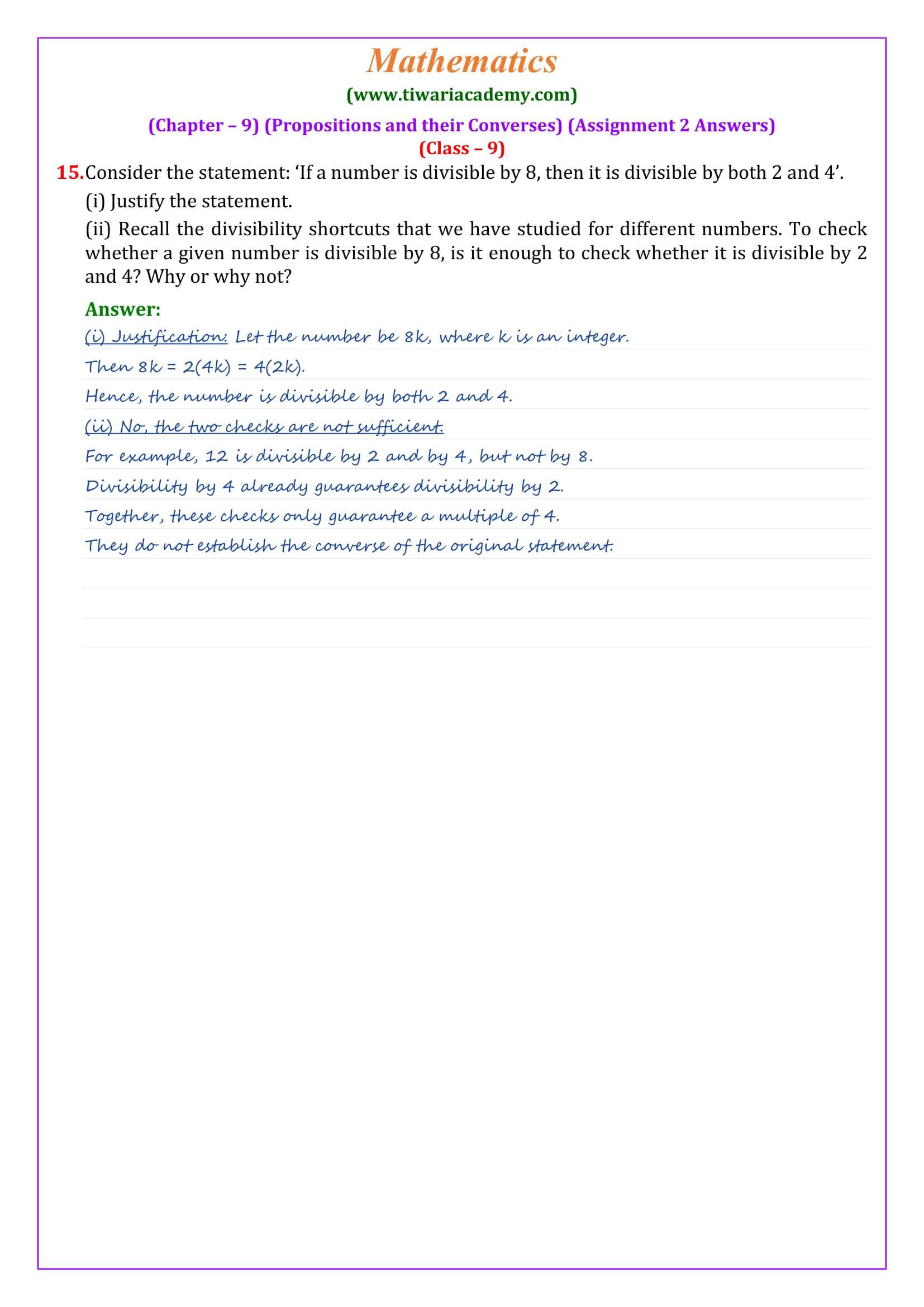 Class 9 Maths Ganita Manjari Chapter 9 Assignment 2 Page 4