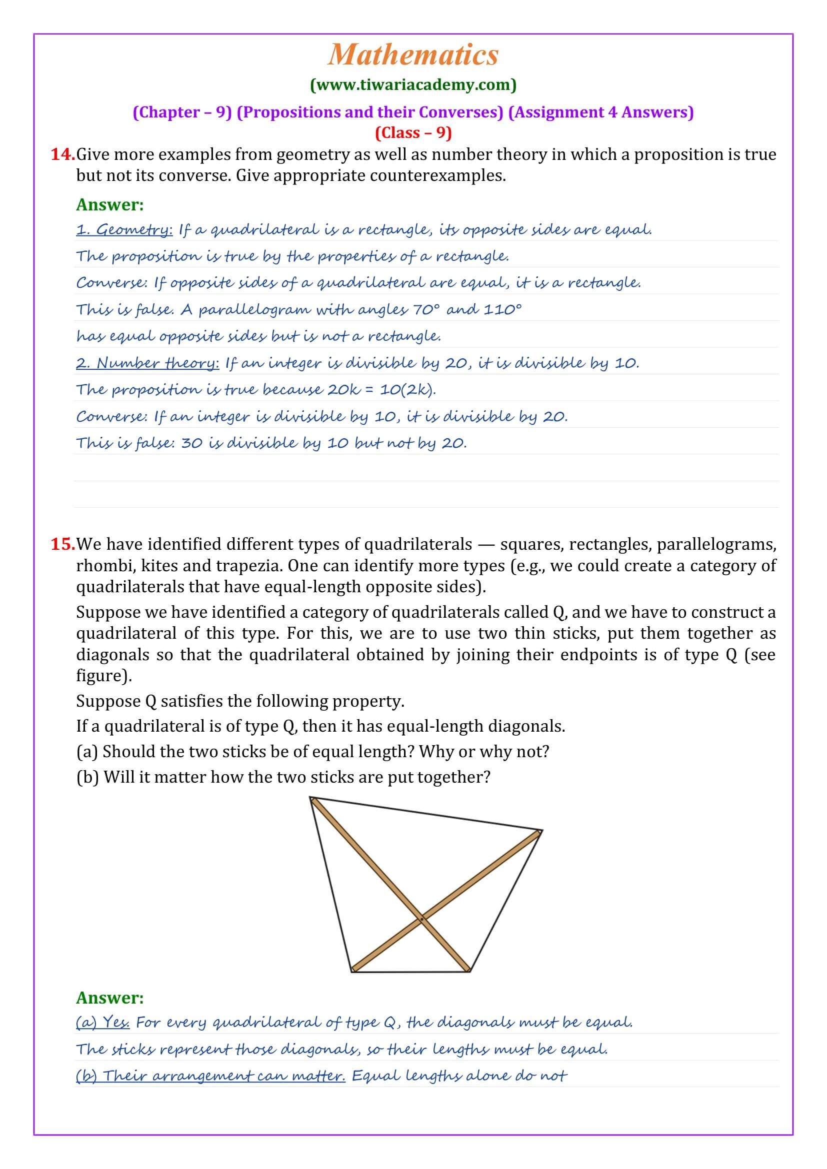 Class 9 Maths Ganita Manjari Chapter 9 Assignment 4 Page 4