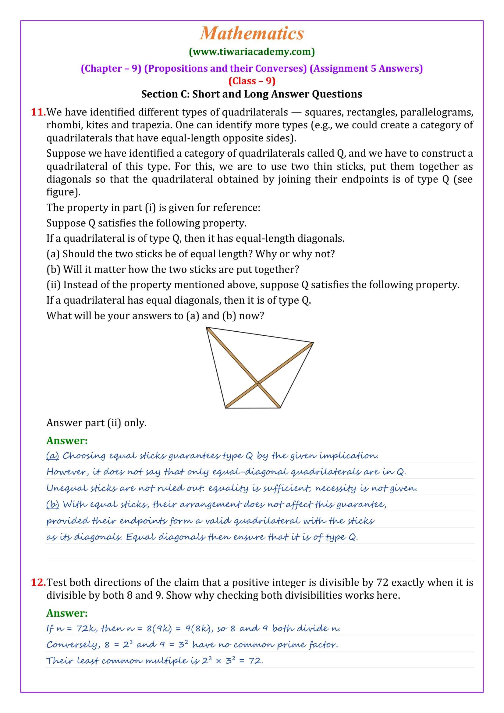 Class 9 Maths Ganita Manjari Chapter 9 Assignment 5 Page 3