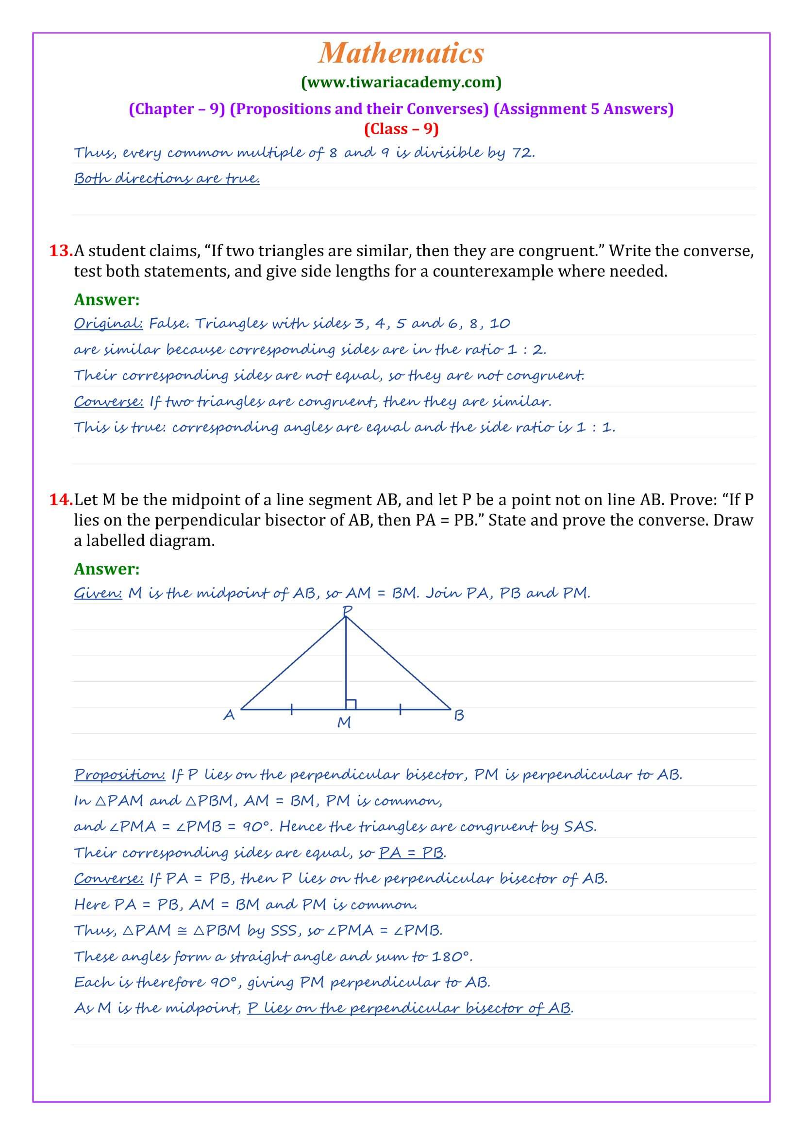 Class 9 Maths Ganita Manjari Chapter 9 Assignment 5 Page 4