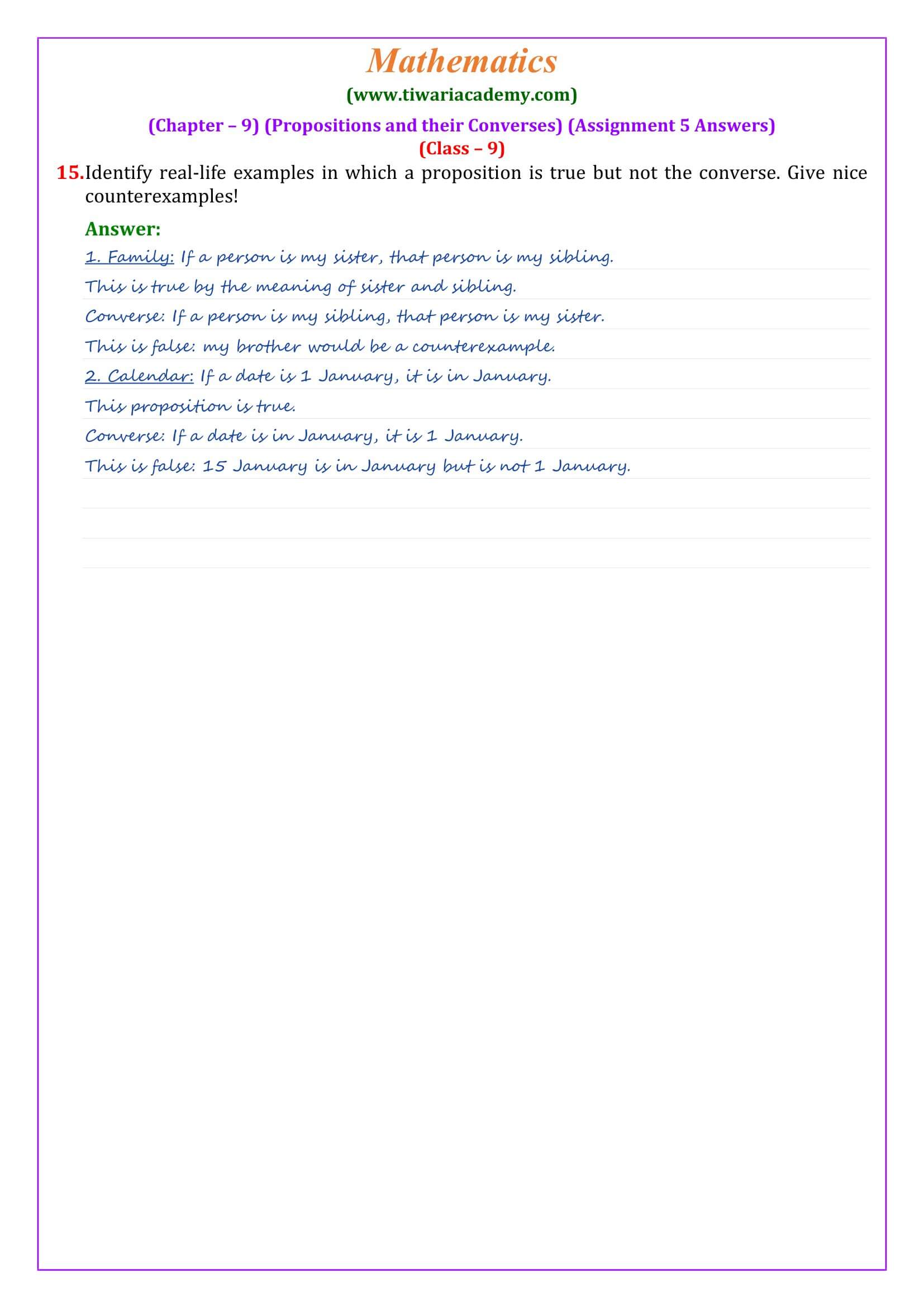 Class 9 Maths Ganita Manjari Chapter 9 Assignment 5 Page 5