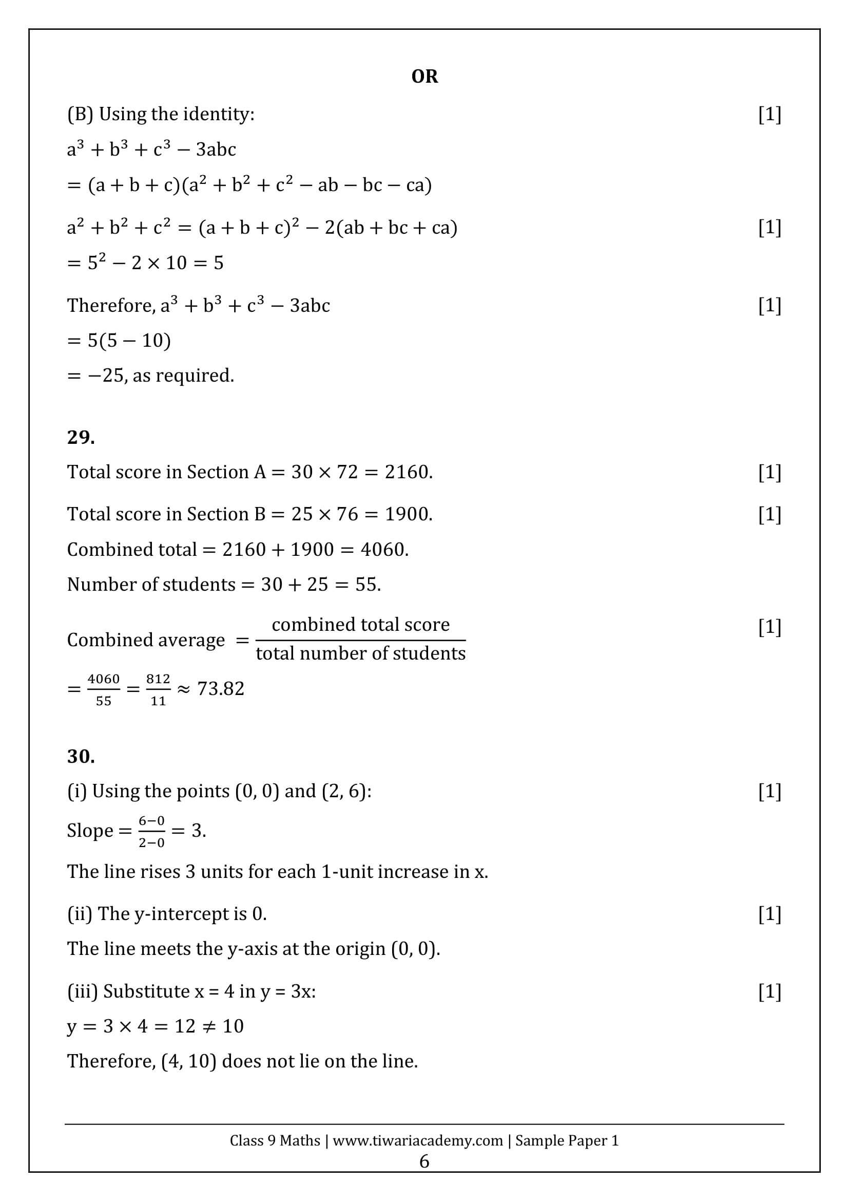 Class 9 Maths Ganita Manjari Sample Paper 1 Answers Page 6