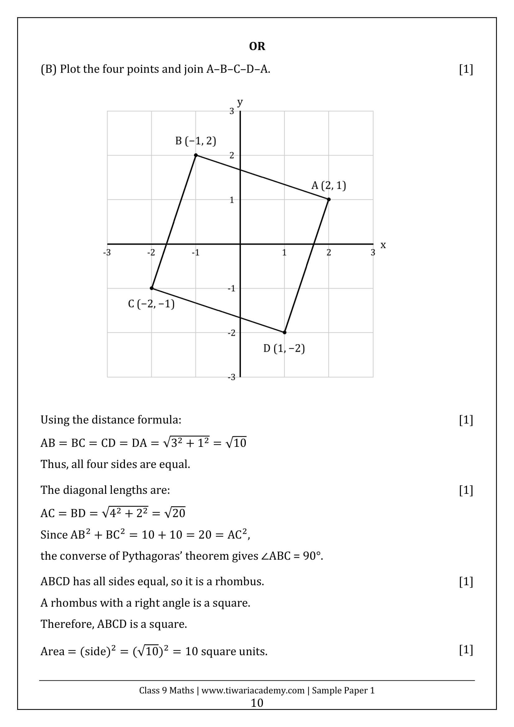Class 9 Maths Ganita Manjari Sample Paper 1 Answers Page 10