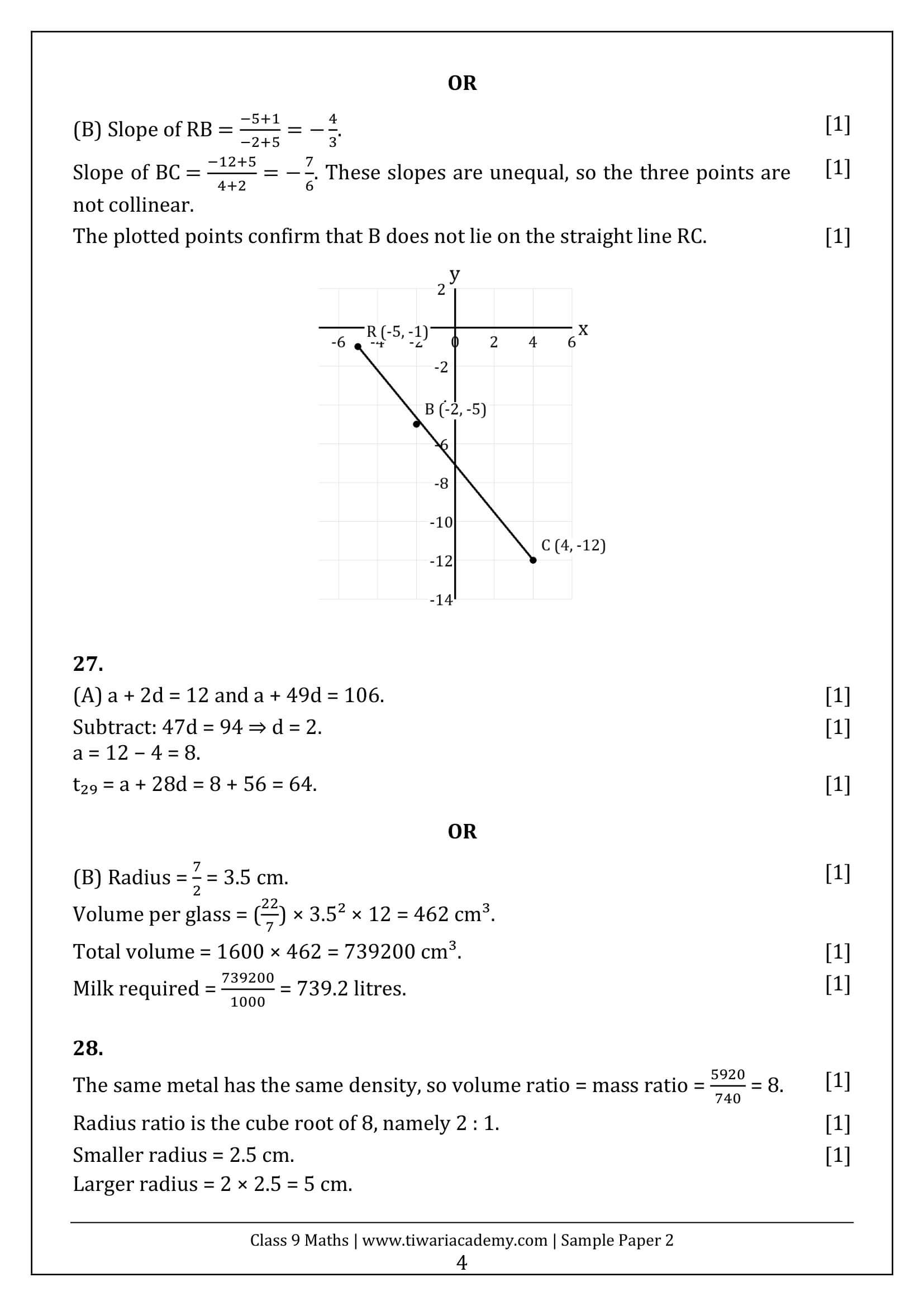 Class 9 Maths Ganita Manjari Sample Paper 2 Answers Page 4