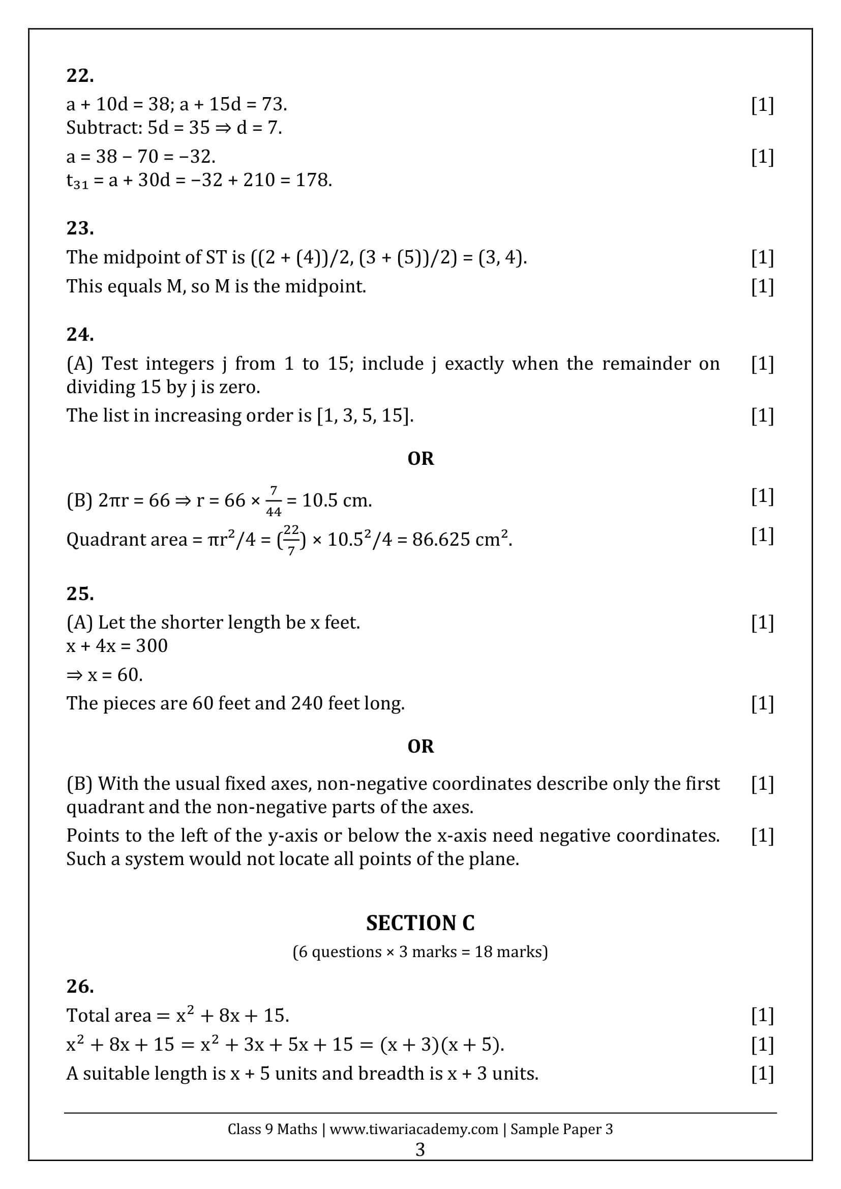 Class 9 Maths Ganita Manjari Sample Paper 3 Answers Page 3