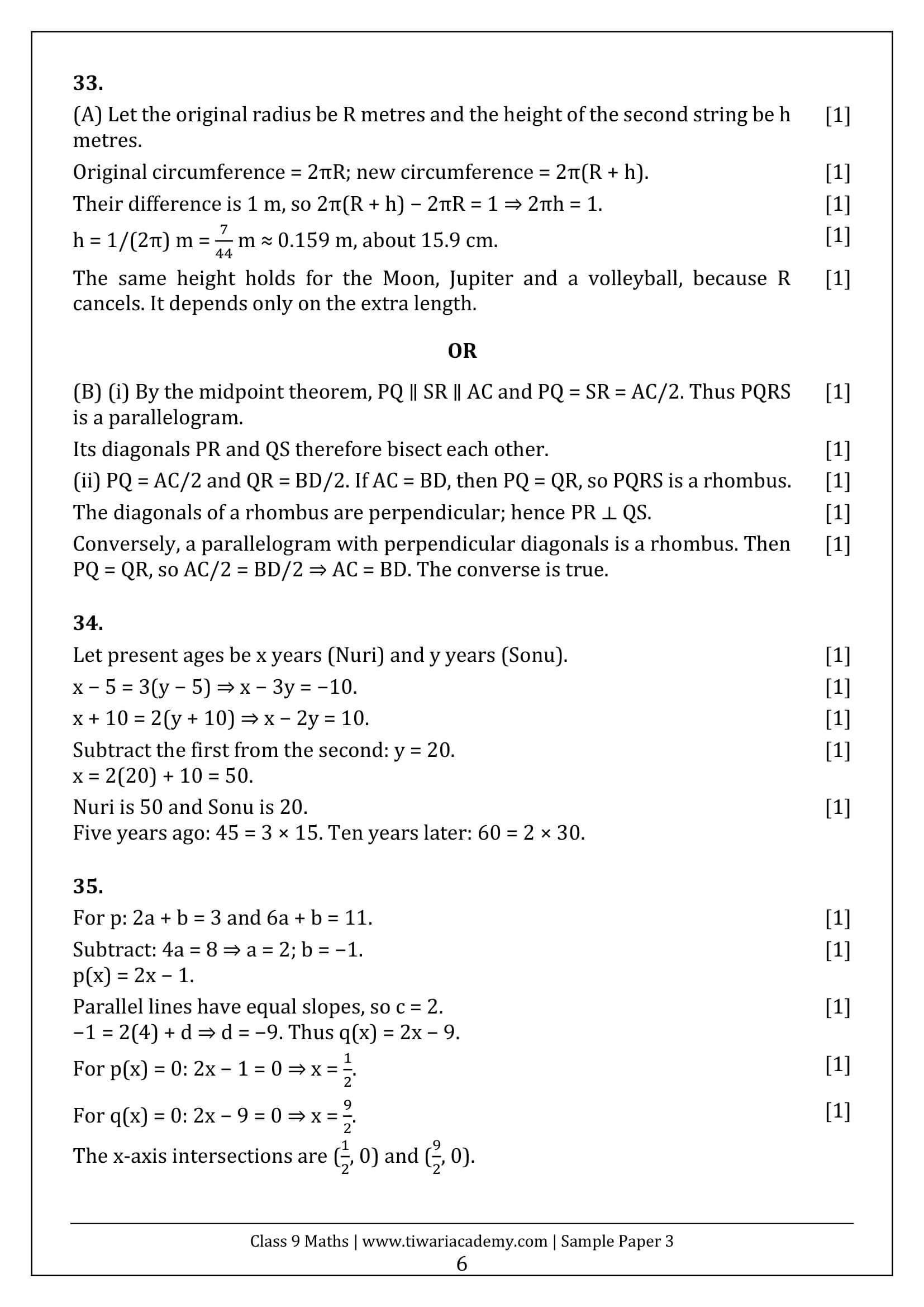 Class 9 Maths Ganita Manjari Sample Paper 3 Answers Page 6
