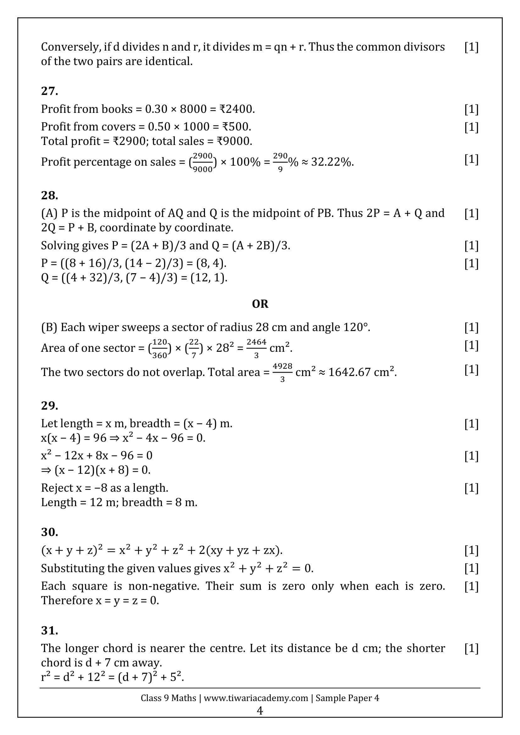 Class 9 Maths Ganita Manjari Sample Paper 4 Answers Page 4