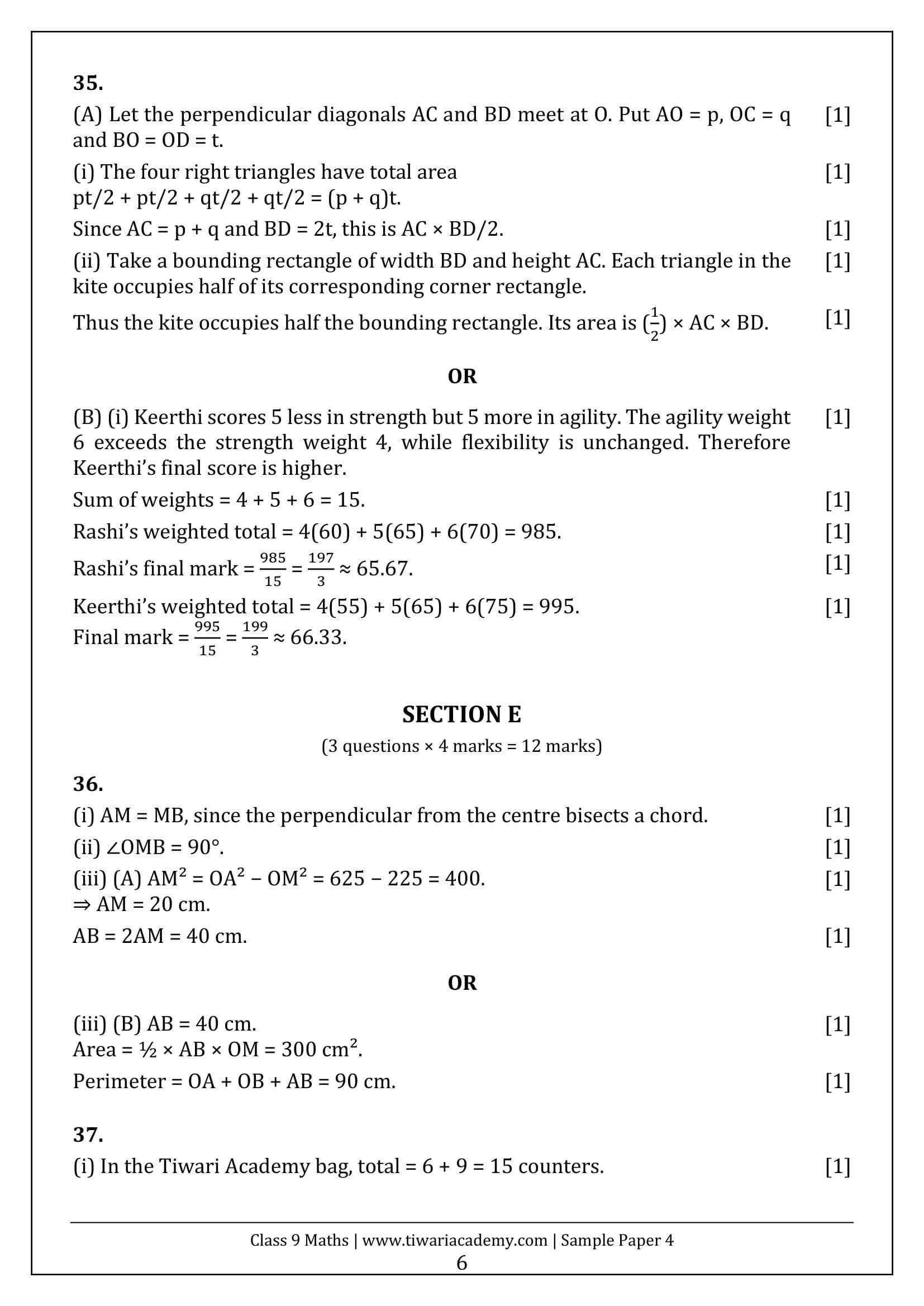 Class 9 Maths Ganita Manjari Sample Paper 4 Answers Page 6