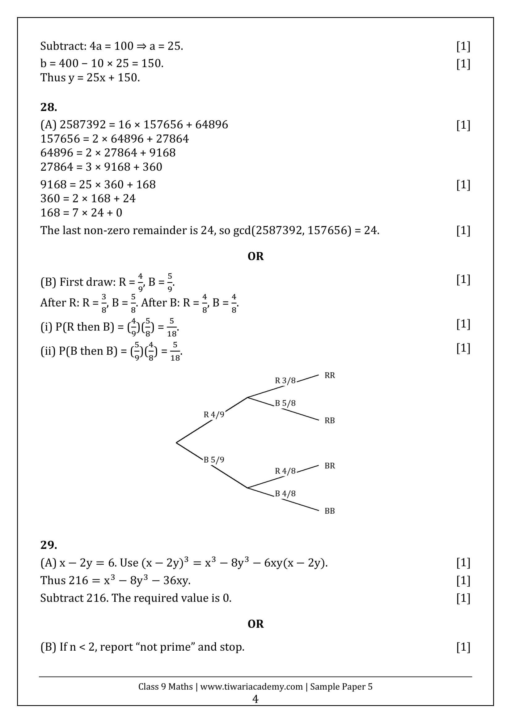 Class 9 Maths Ganita Manjari Sample Paper 5 Answers Page 4