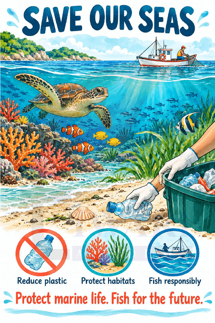 Class 9 Social Science Part 2 Chapter 1 Save Our Seas Poster